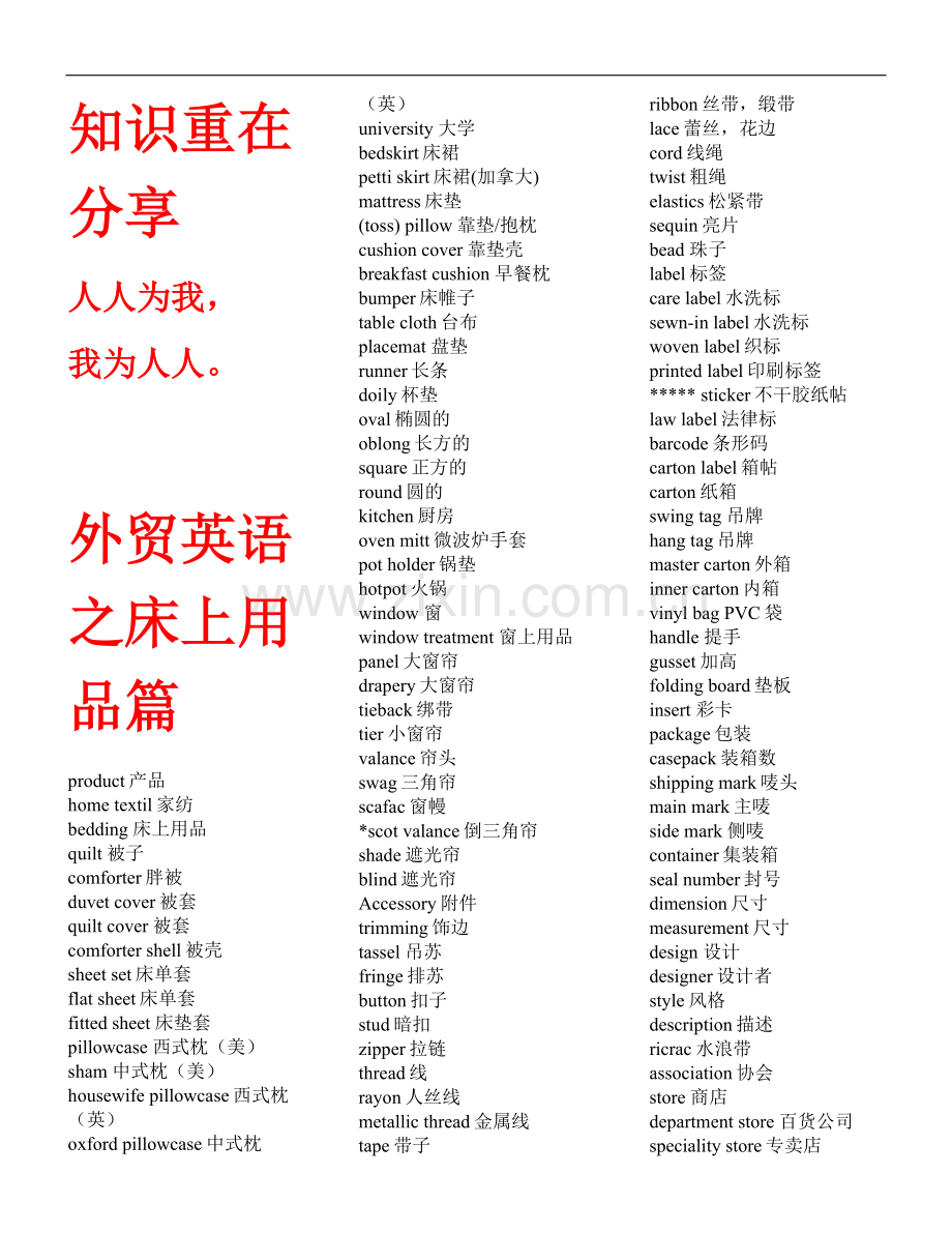 家纺常用英文.doc_第1页