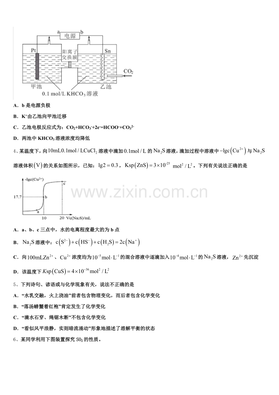 2025-2026学年甘肃省金昌市永昌县四中化学高三上期末达标测试试题.doc_第2页