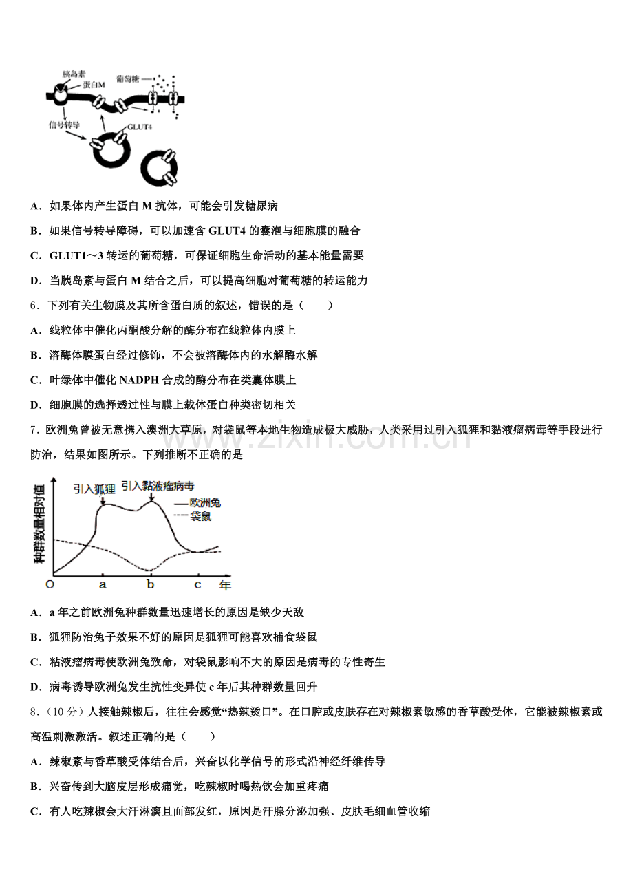 2025年上海师大附中生物高三上期末联考试题.doc_第2页