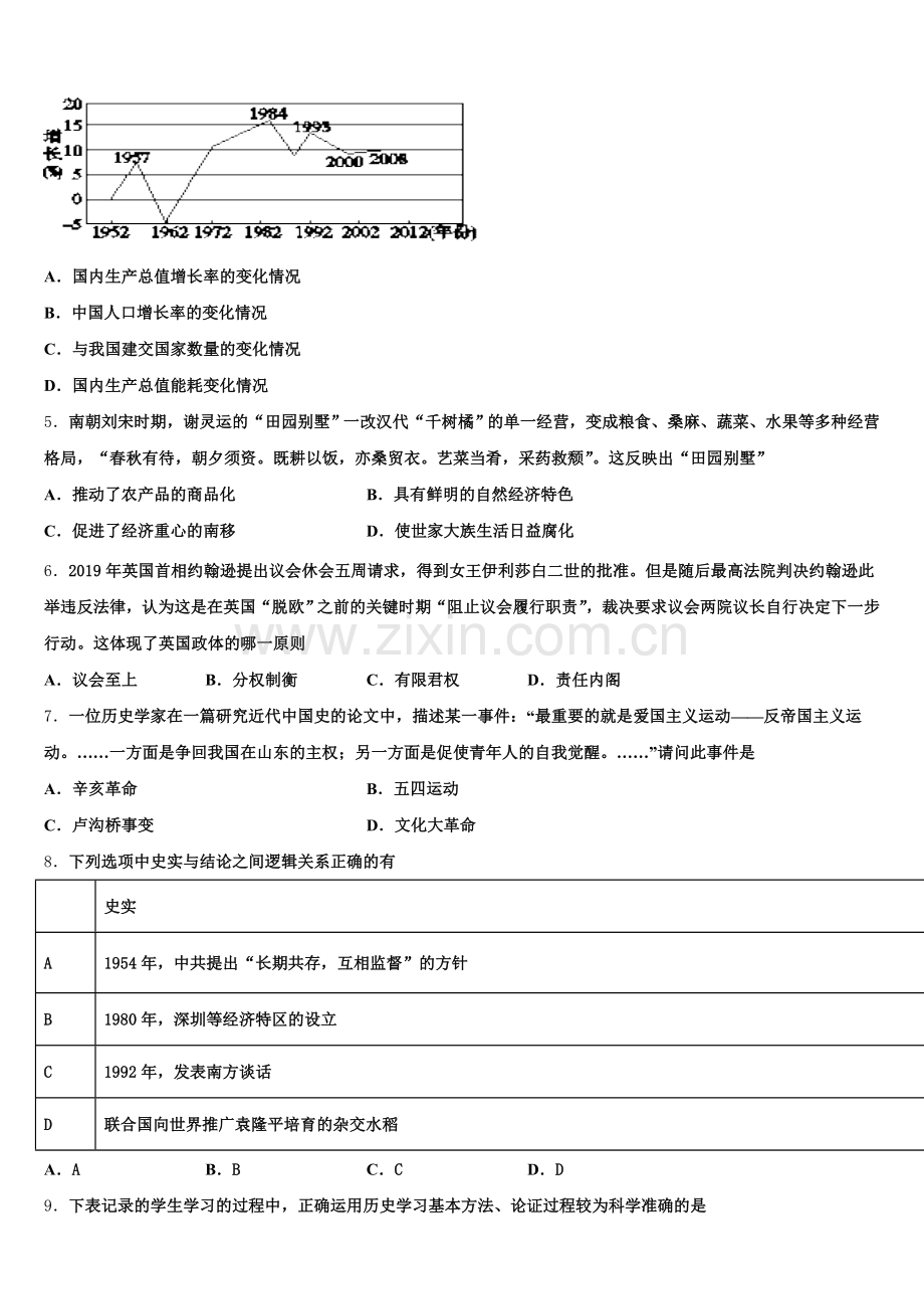 广东省佛山市南海区狮山石门高级中学2025年历史高三上期末复习检测模拟试题.doc_第2页