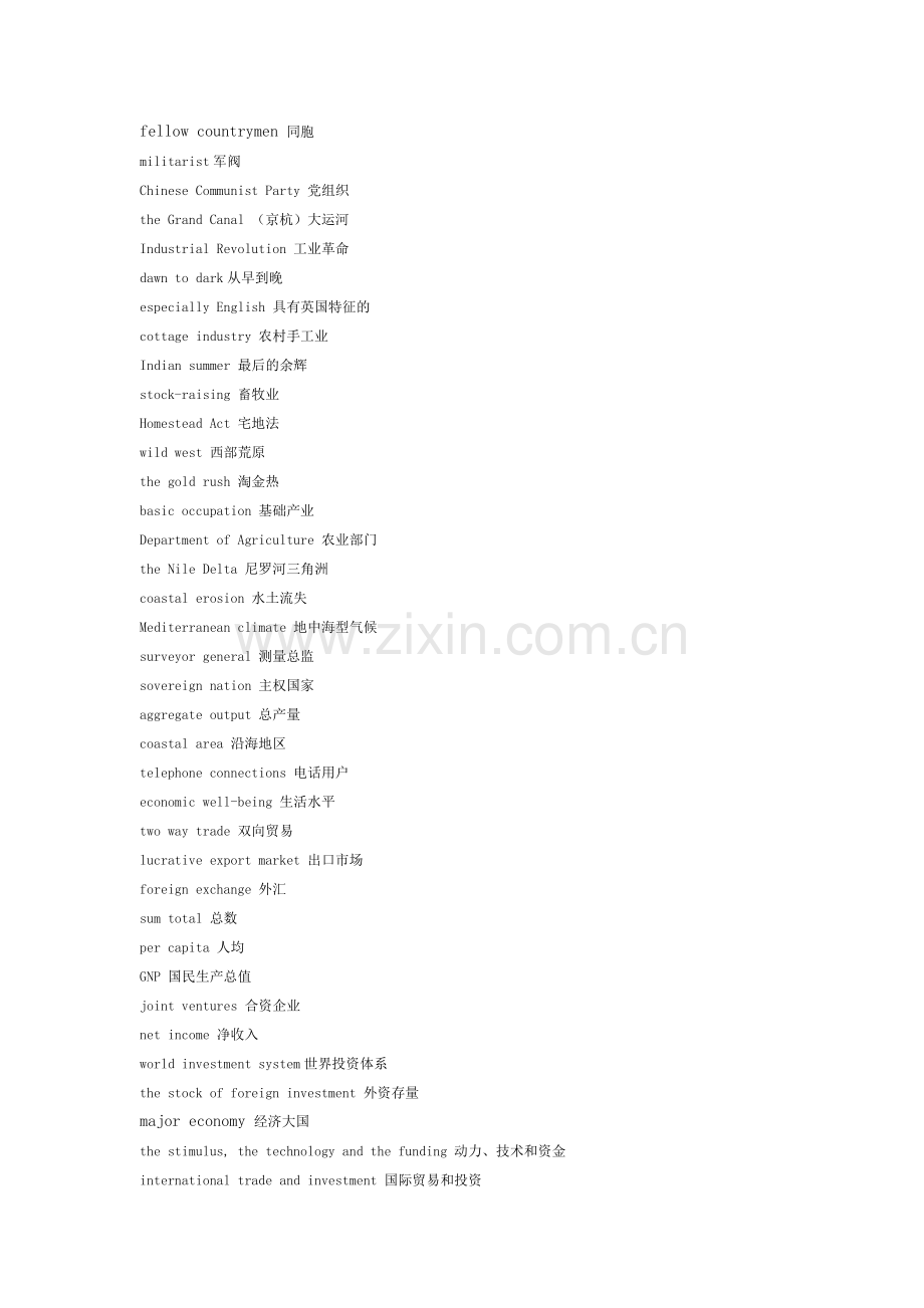 英语自考本科翻译重点词汇.doc_第1页