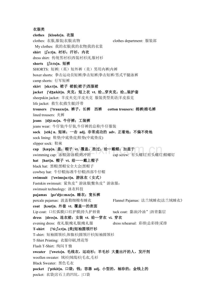 生活类英语集锦(含英标).doc_第1页