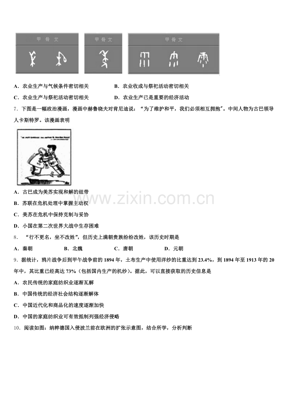 2025-2026学年北京市朝阳区力迈国际学校高三历史第一学期期末复习检测模拟试题.doc_第2页