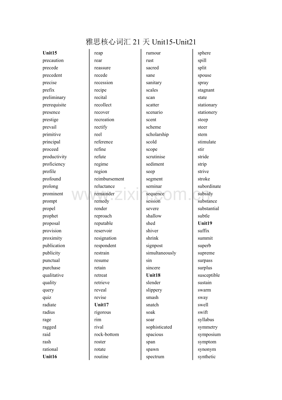 雅思核心词汇21天Unit15-Unit21.doc_第1页