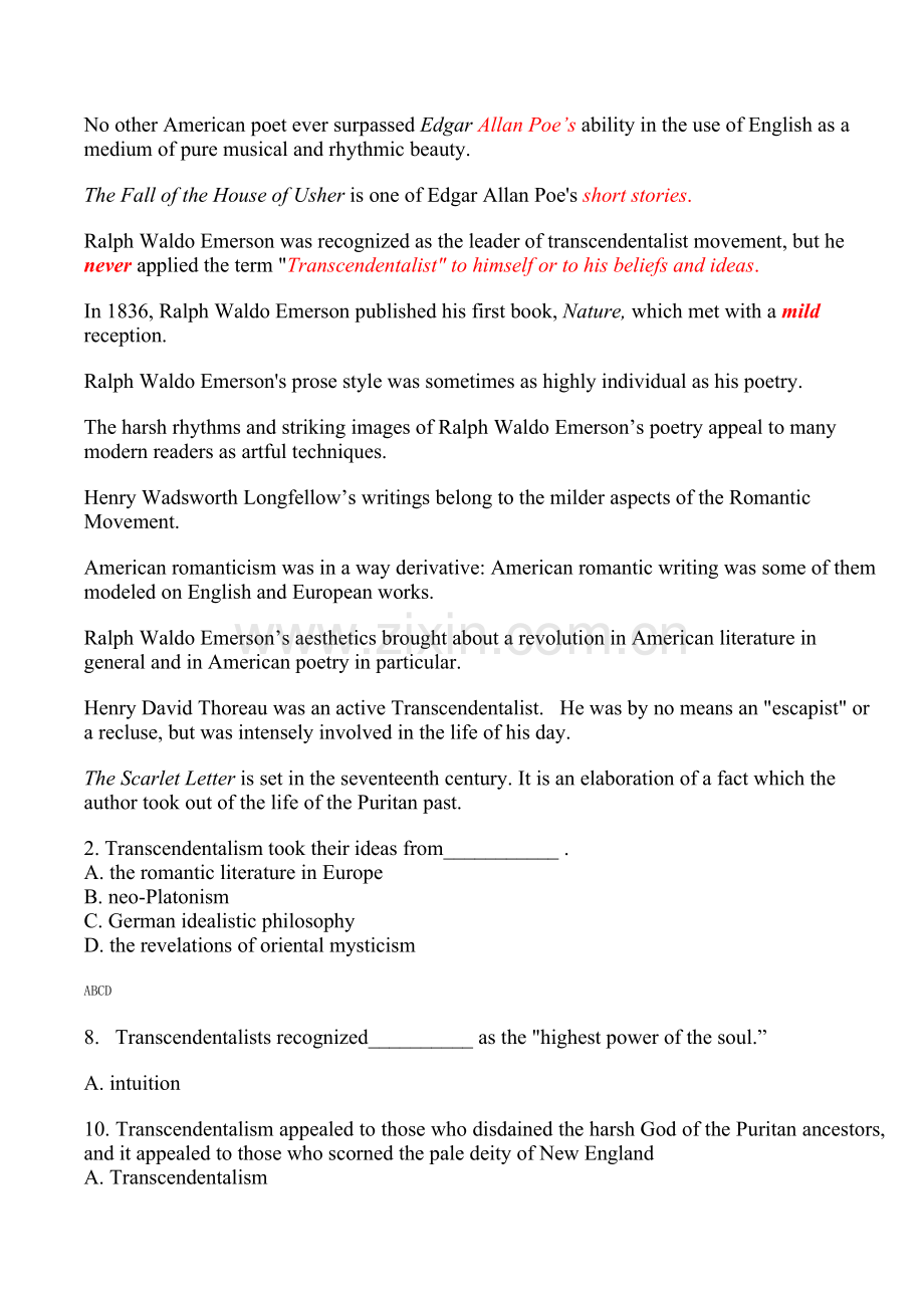 美国文学-复习资料-答案.doc_第2页