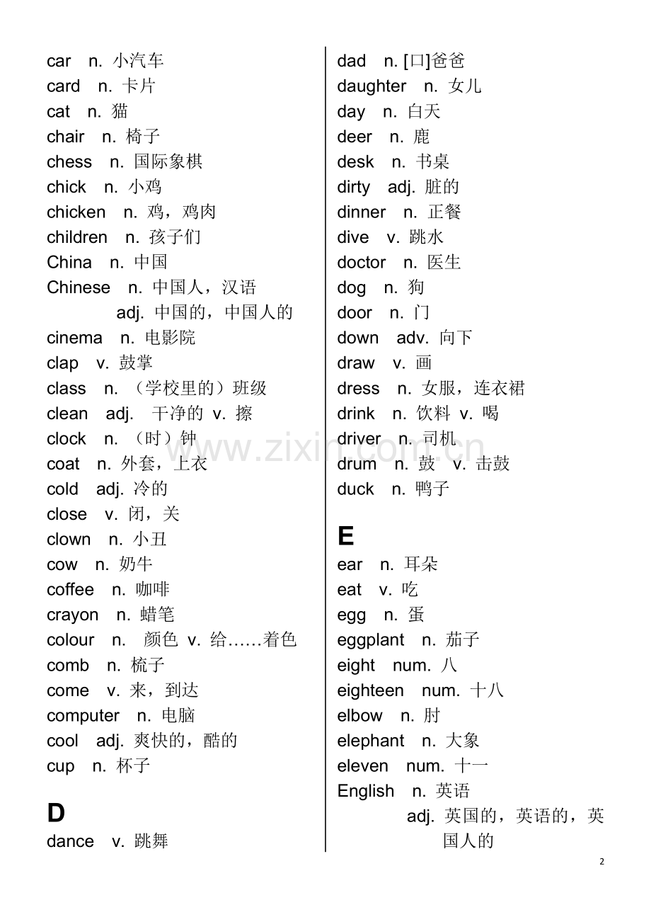竞赛备考词汇表(低年级组).doc_第2页
