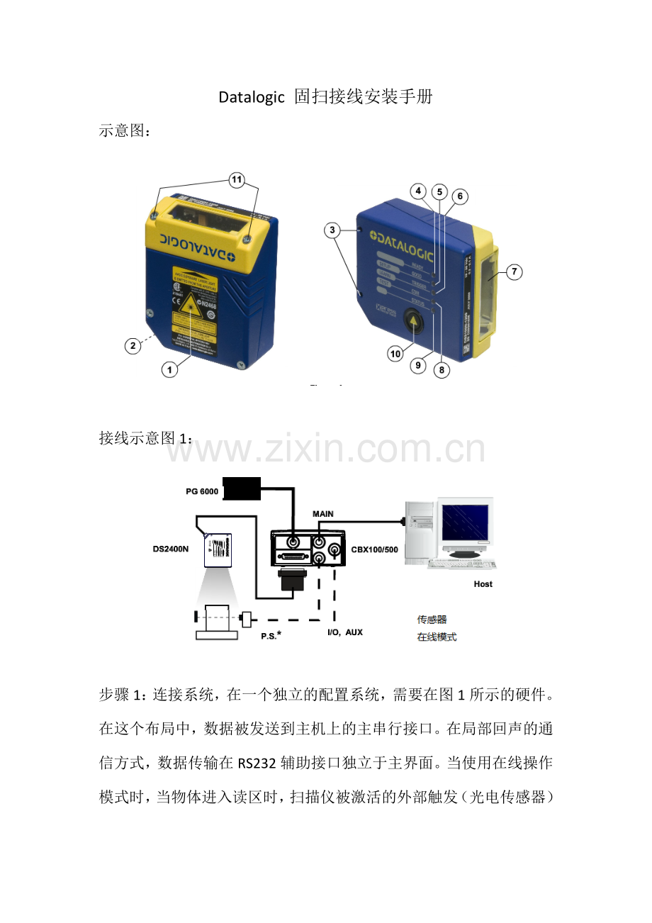 Datalogic固扫接线安装手册(CBX100--DS4800-1005).docx_第1页
