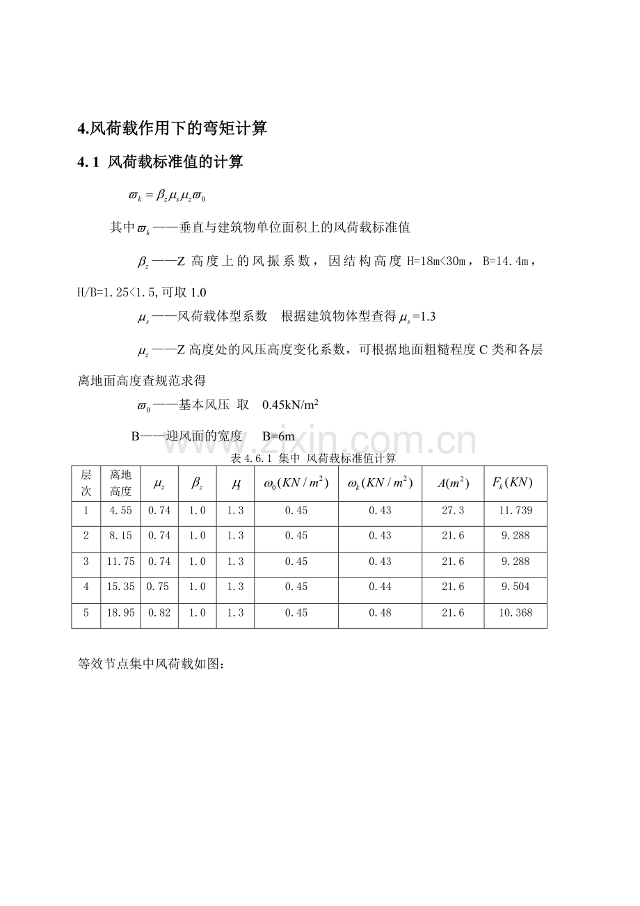 框架结构风荷载作用下弯矩计算.doc_第1页
