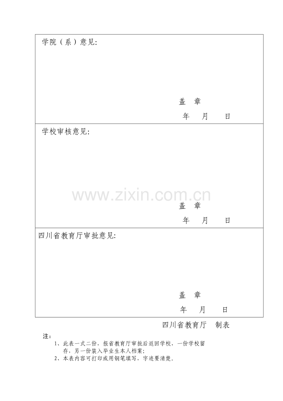 四川省普通高等学校省优毕业研究生登记表(省级).doc_第2页