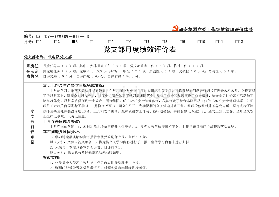 2015年3月度绩效评价表.doc_第1页