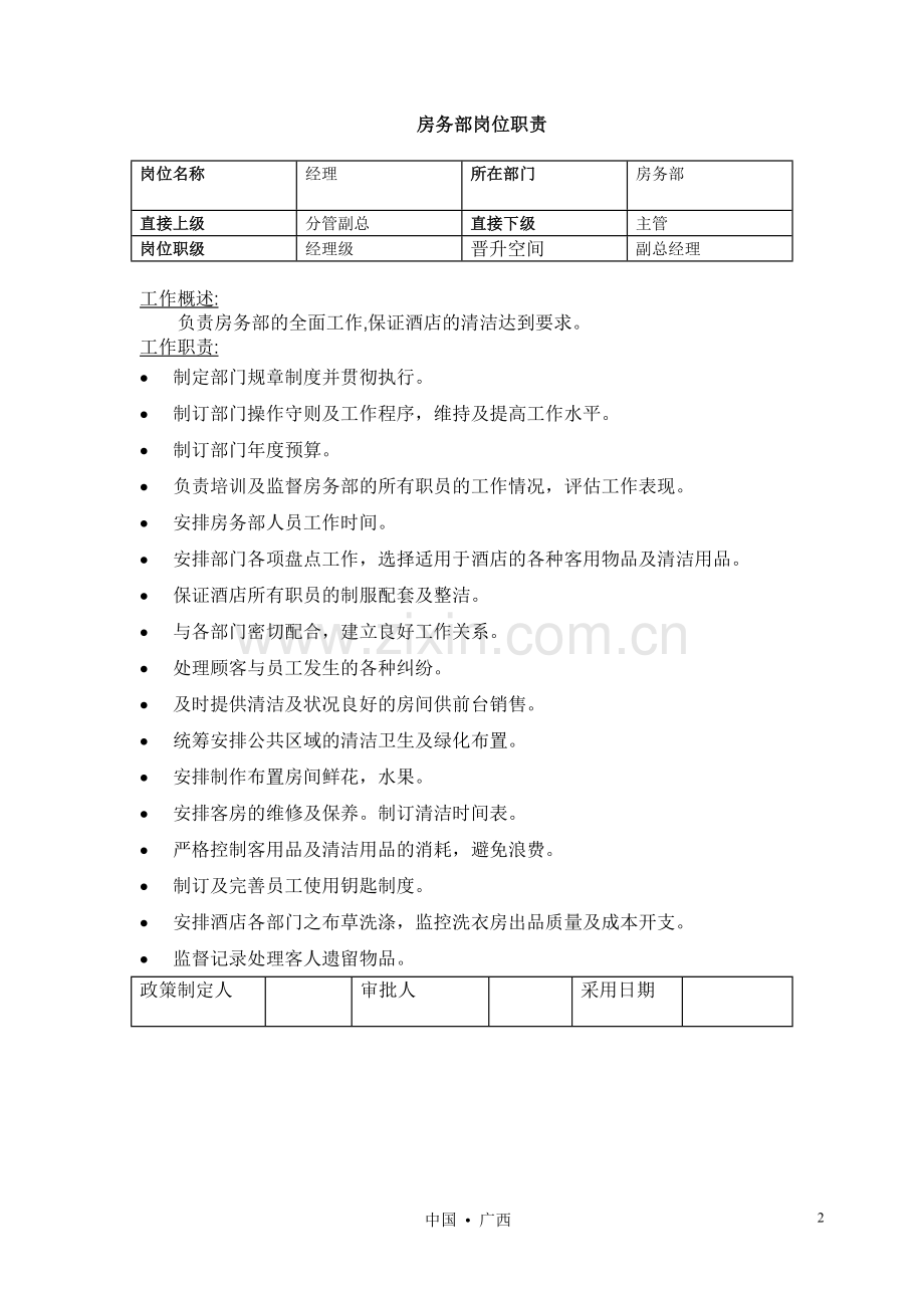 房务部各个岗位职责DOC.doc_第2页
