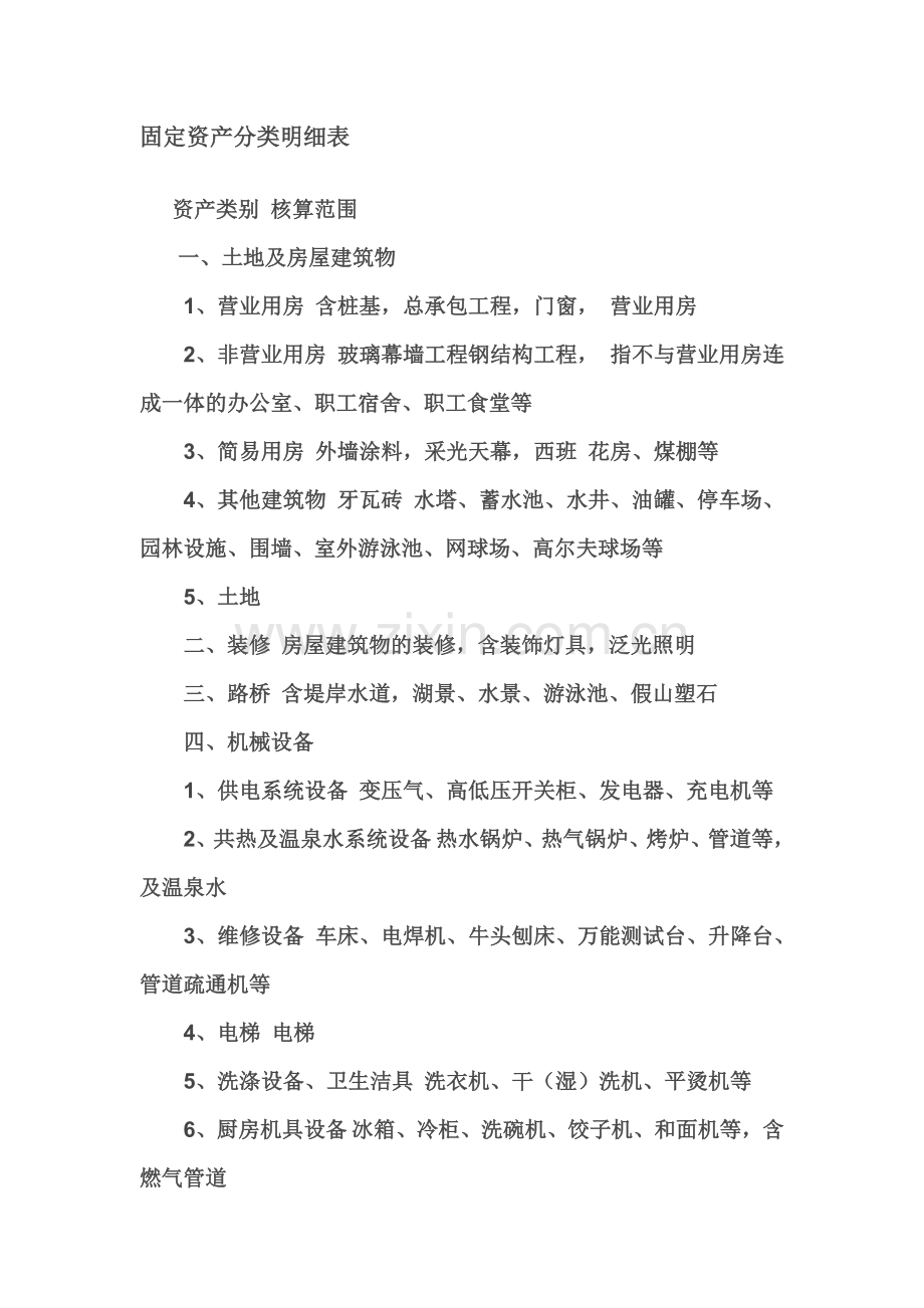 固定资产分类及其范围.doc_第1页