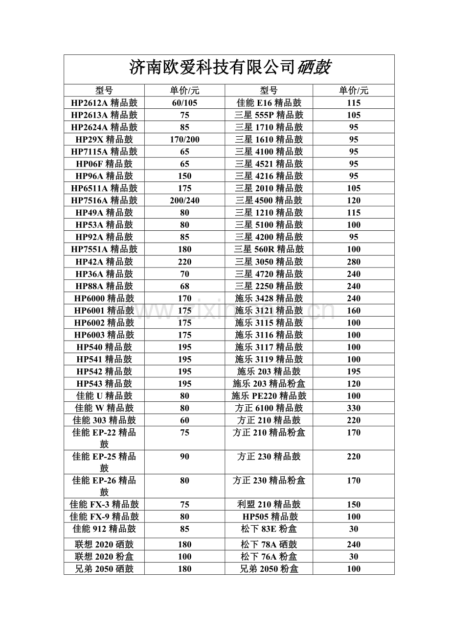 济南欧爱科技有限公司硒鼓.doc_第1页