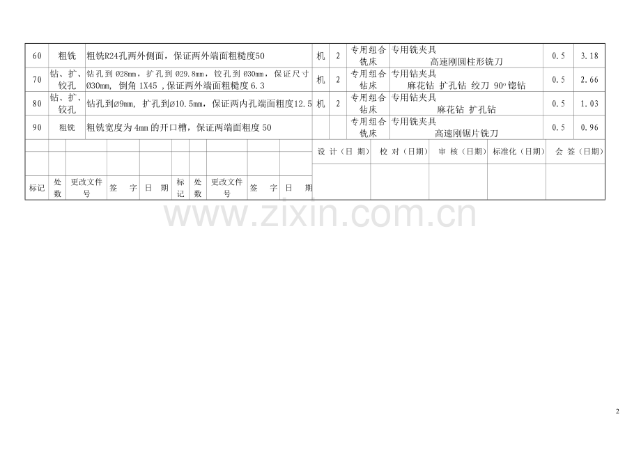 后钢板弹簧吊耳机械制造工艺课程设计工序卡片及工艺卡片.doc_第2页