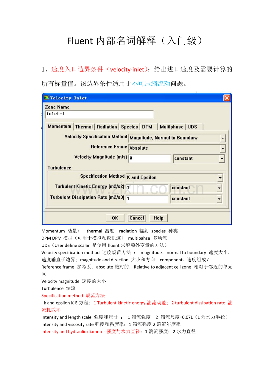 fluent--内部名词解释(入门级).doc_第1页