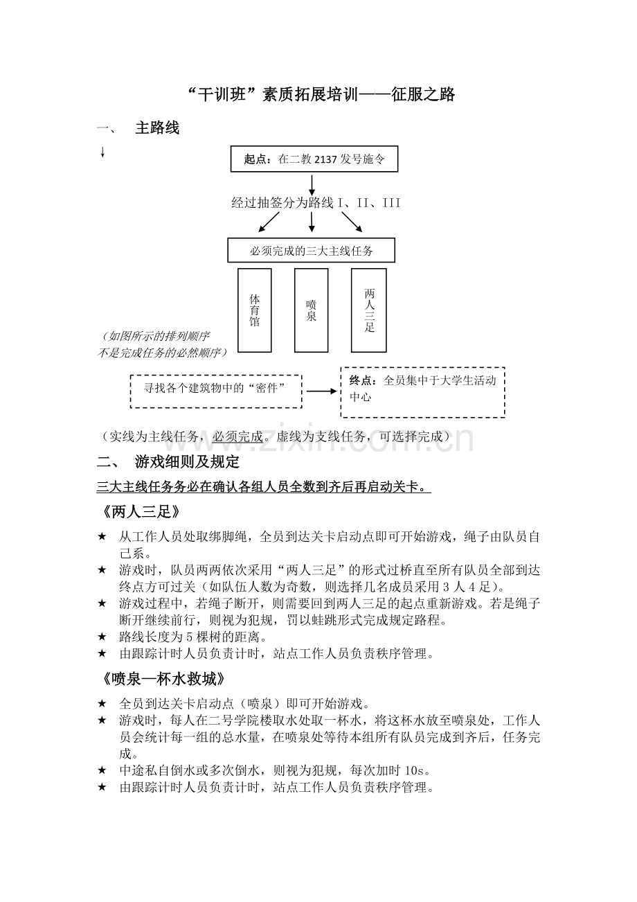 (队员版)干训班素质拓展——征服之路.doc_第1页
