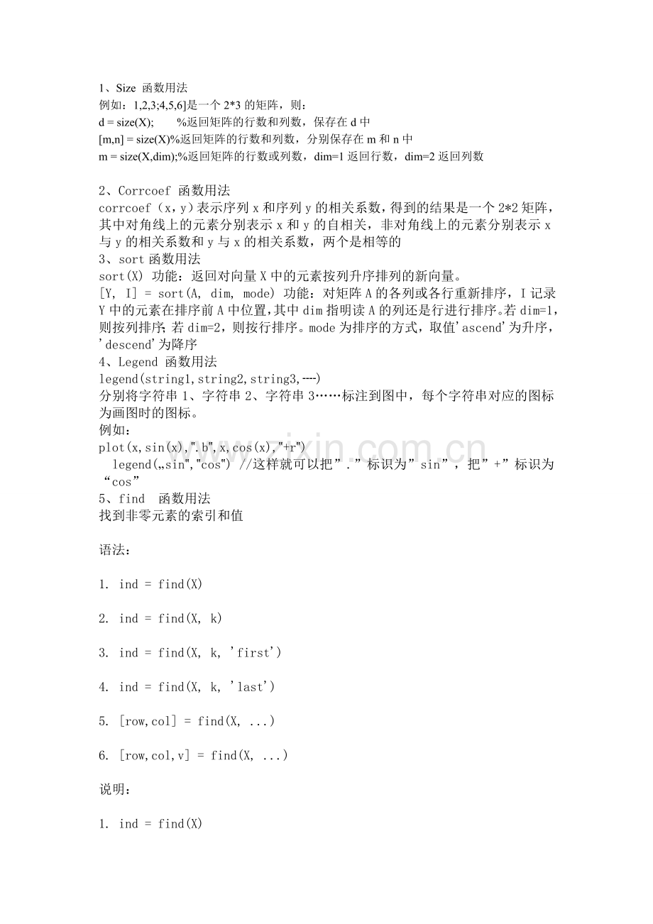matlab-基础函数用法总结.doc_第1页