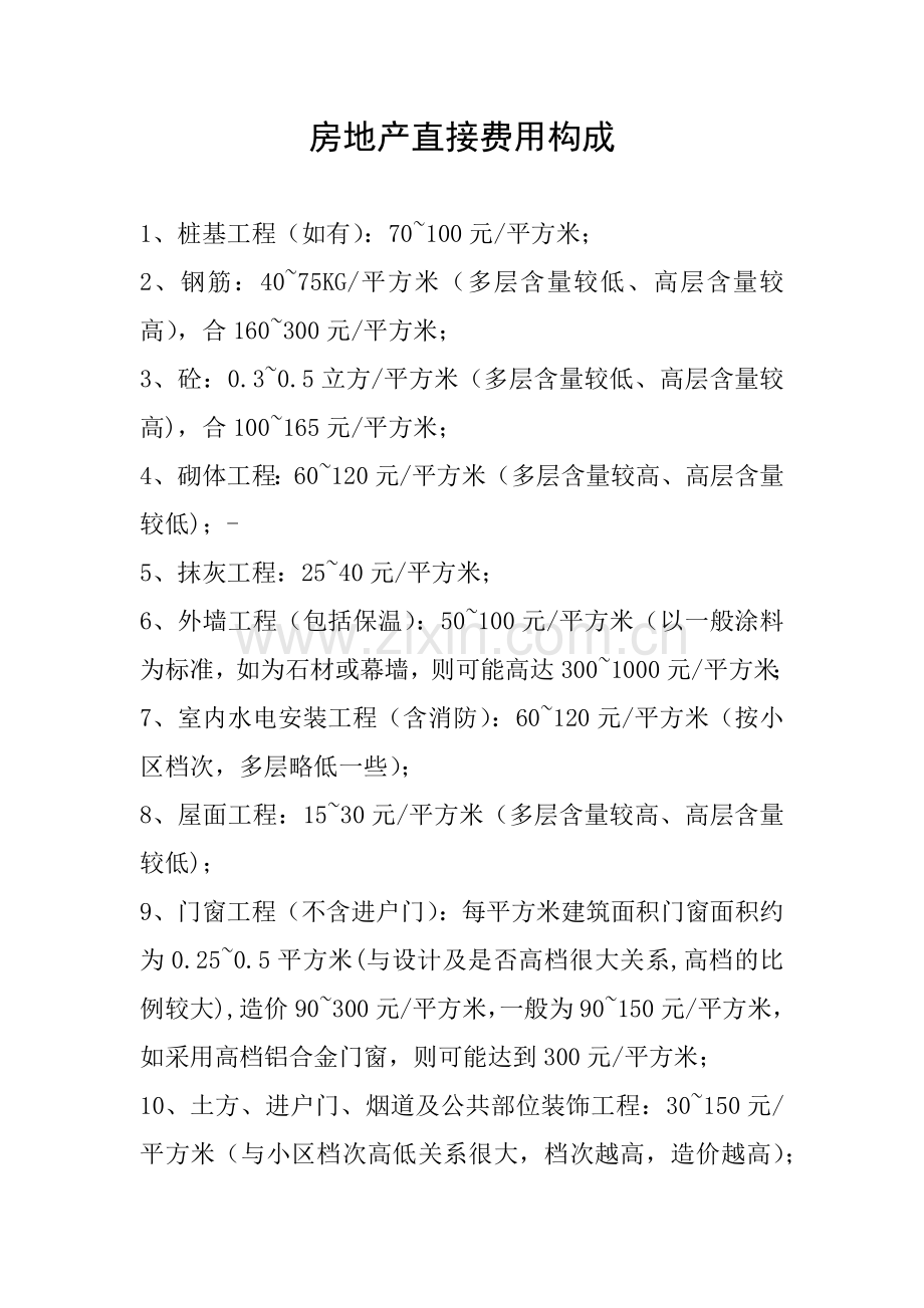 房地产直接费用构成.doc_第1页