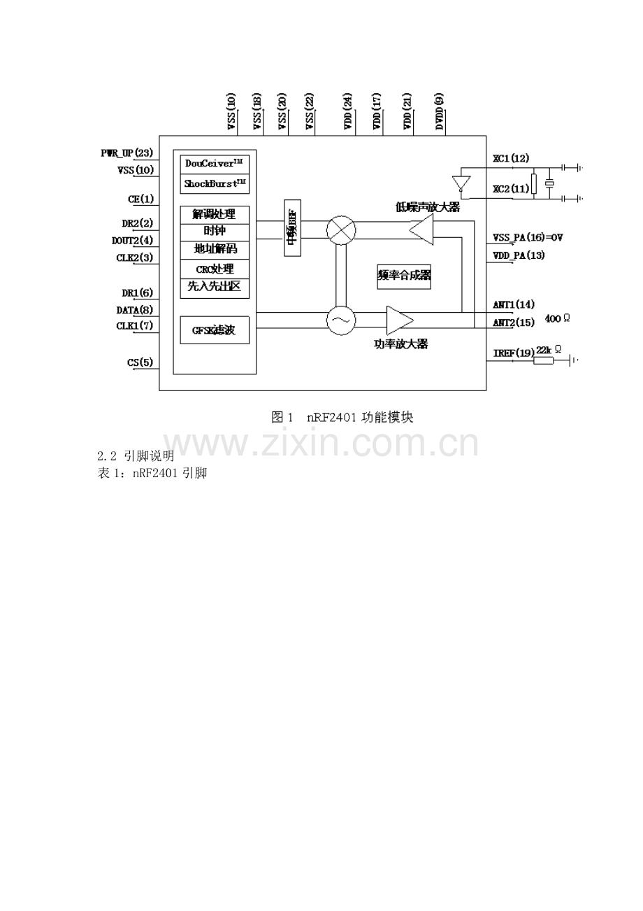 2.4GHz射频收发芯片nRF2401及其应用.doc_第2页