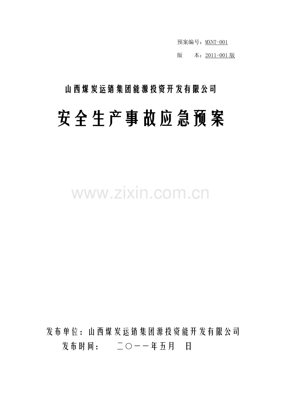 大型煤炭集团安全生产事故应急预案.doc_第1页