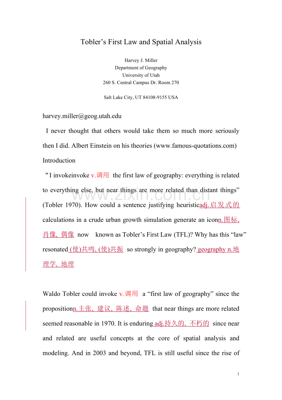 Tobler’s-First-Law-and-Spatial-Analysis.doc_第1页