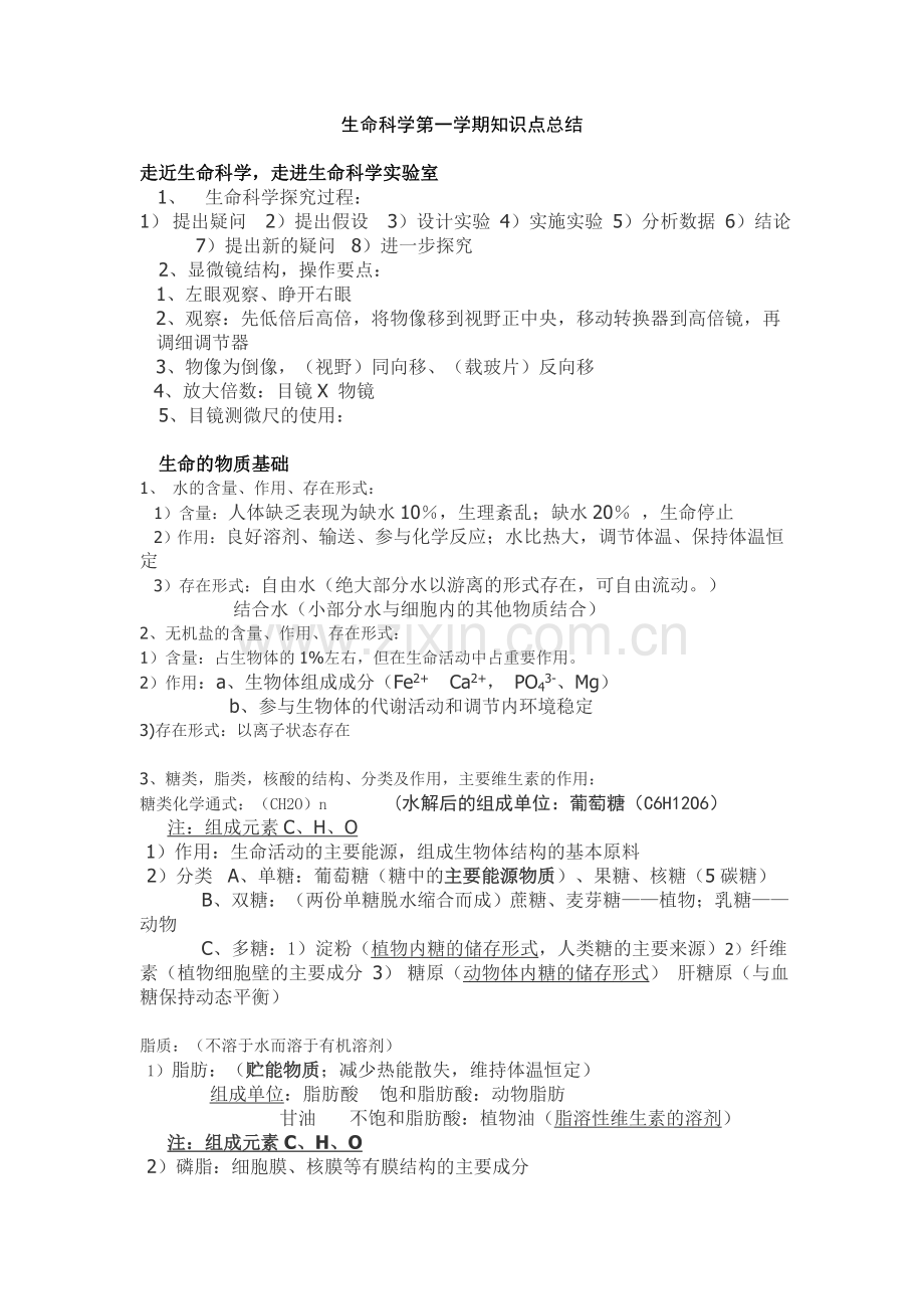 上海-高中-生物会考复习资料.doc_第1页