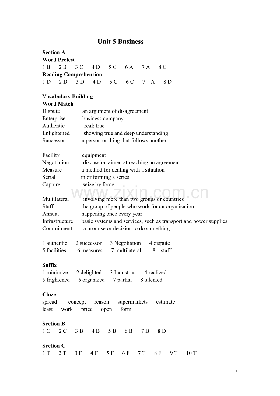 泛读教程-答案Unit-4567.doc_第2页