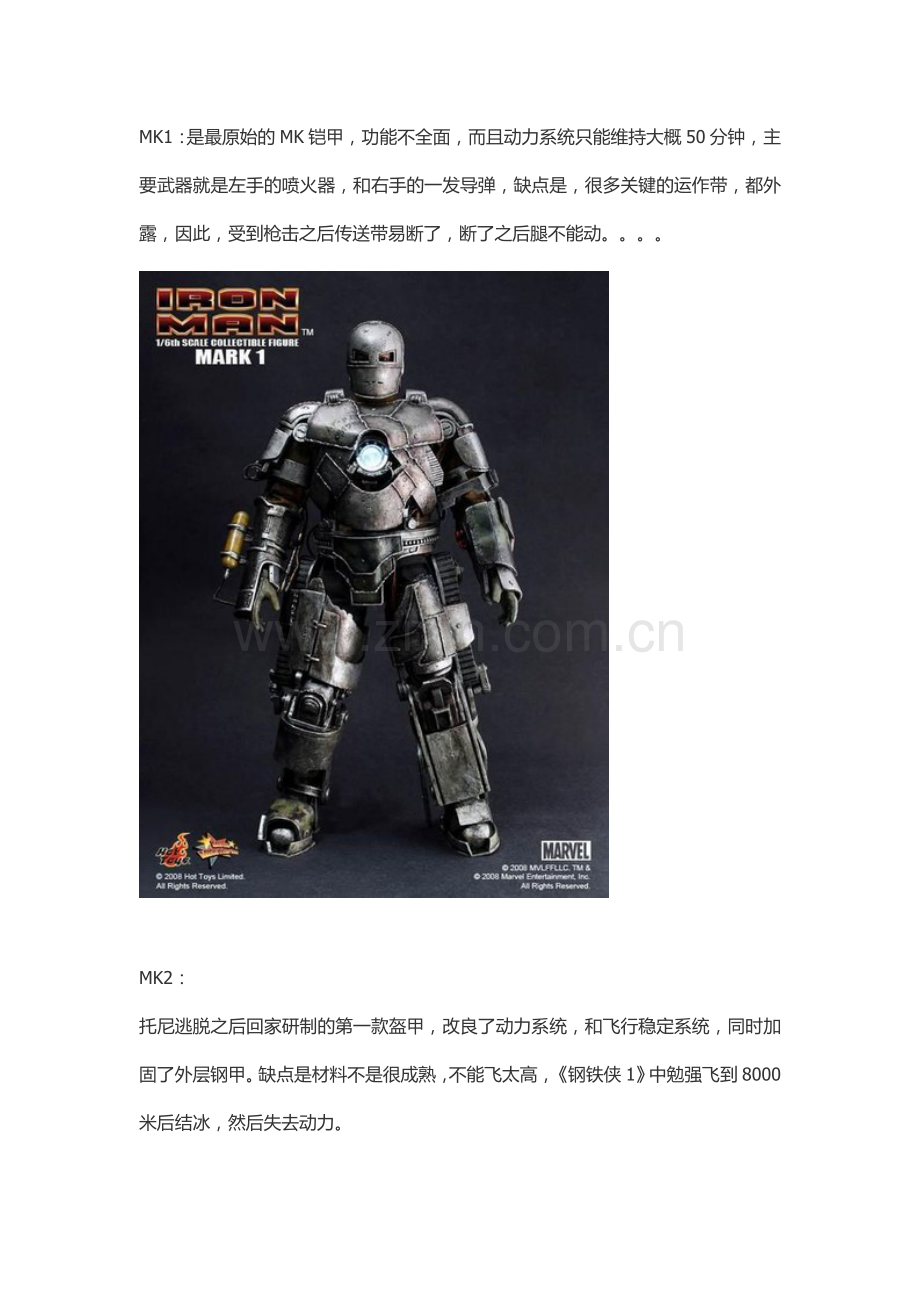 钢铁侠战甲整理(包含大部分MK1-42).doc_第1页