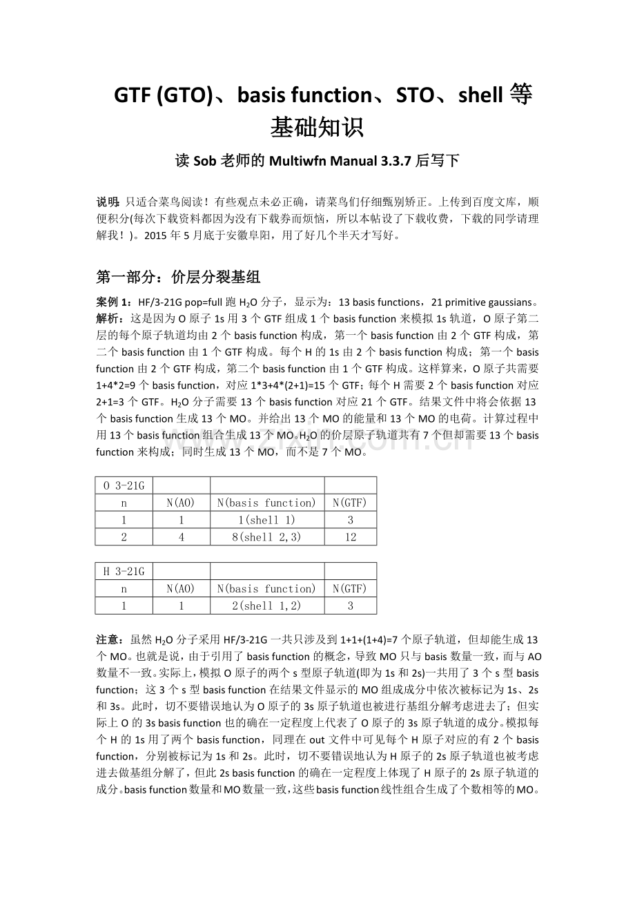 计算化学中的GTO(GTF)basis-function-STO-shell.docx_第1页