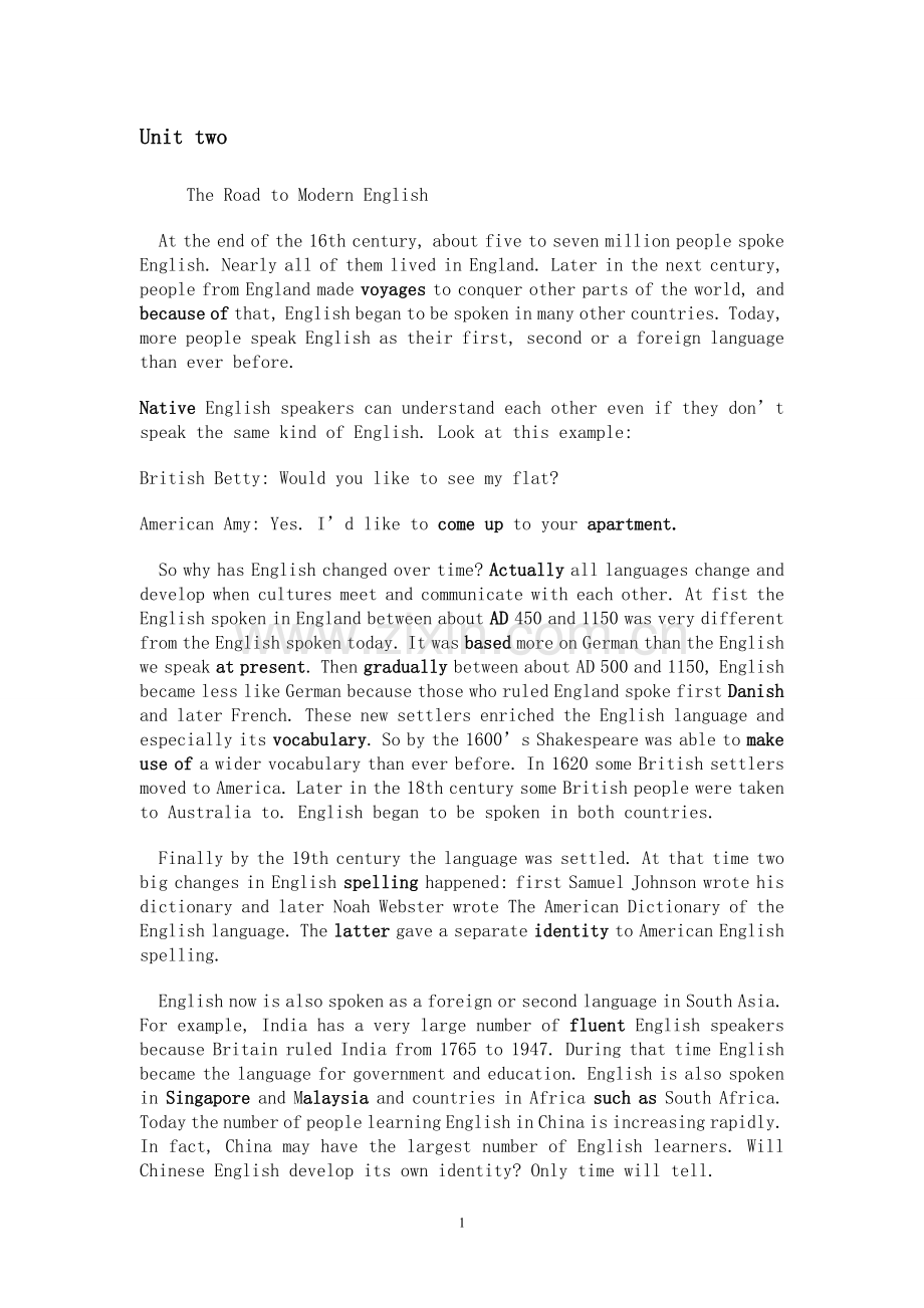 人教版高中英语必修一课文.doc_第2页