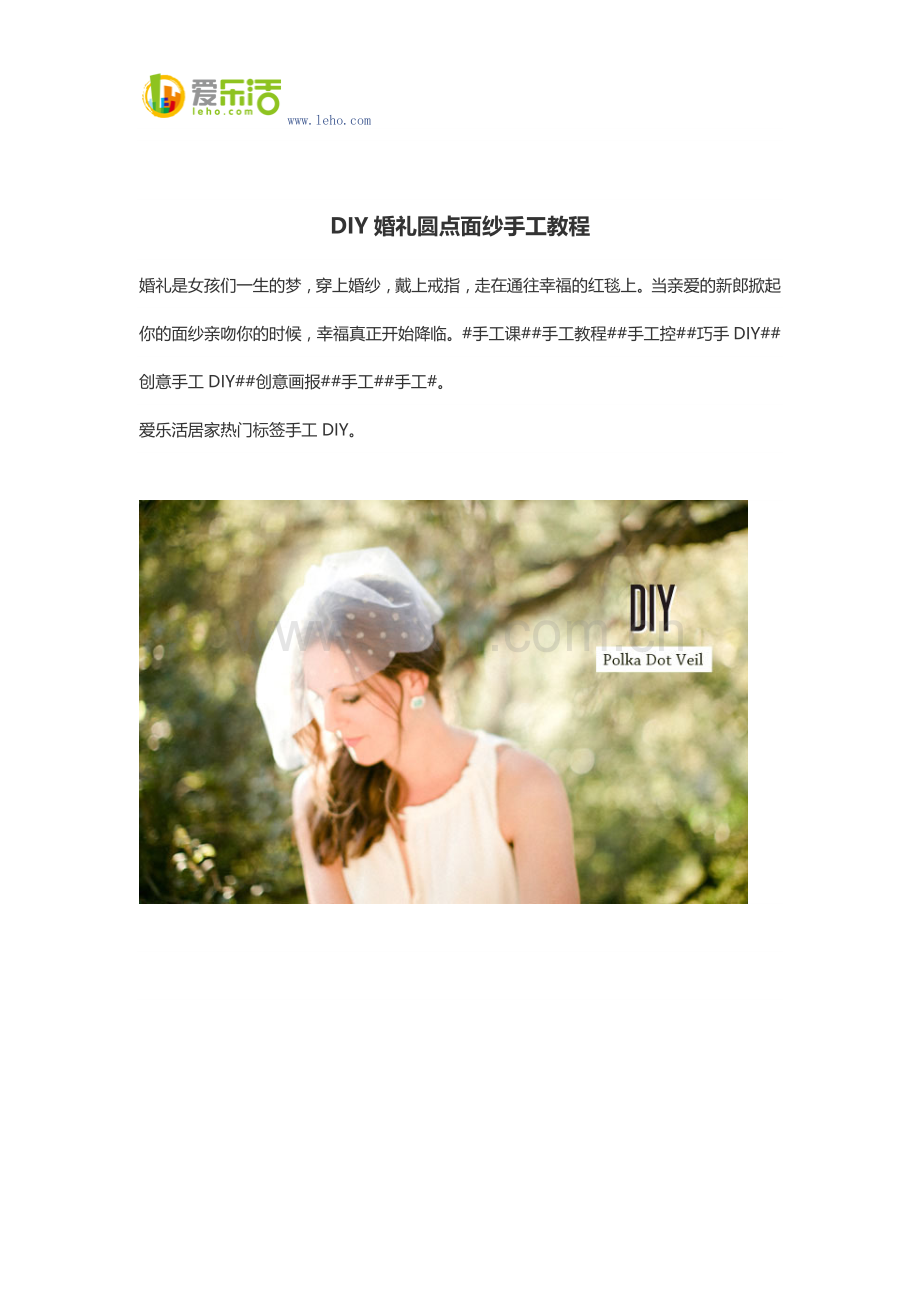 DIY婚礼圆点面纱手工教程.docx_第1页