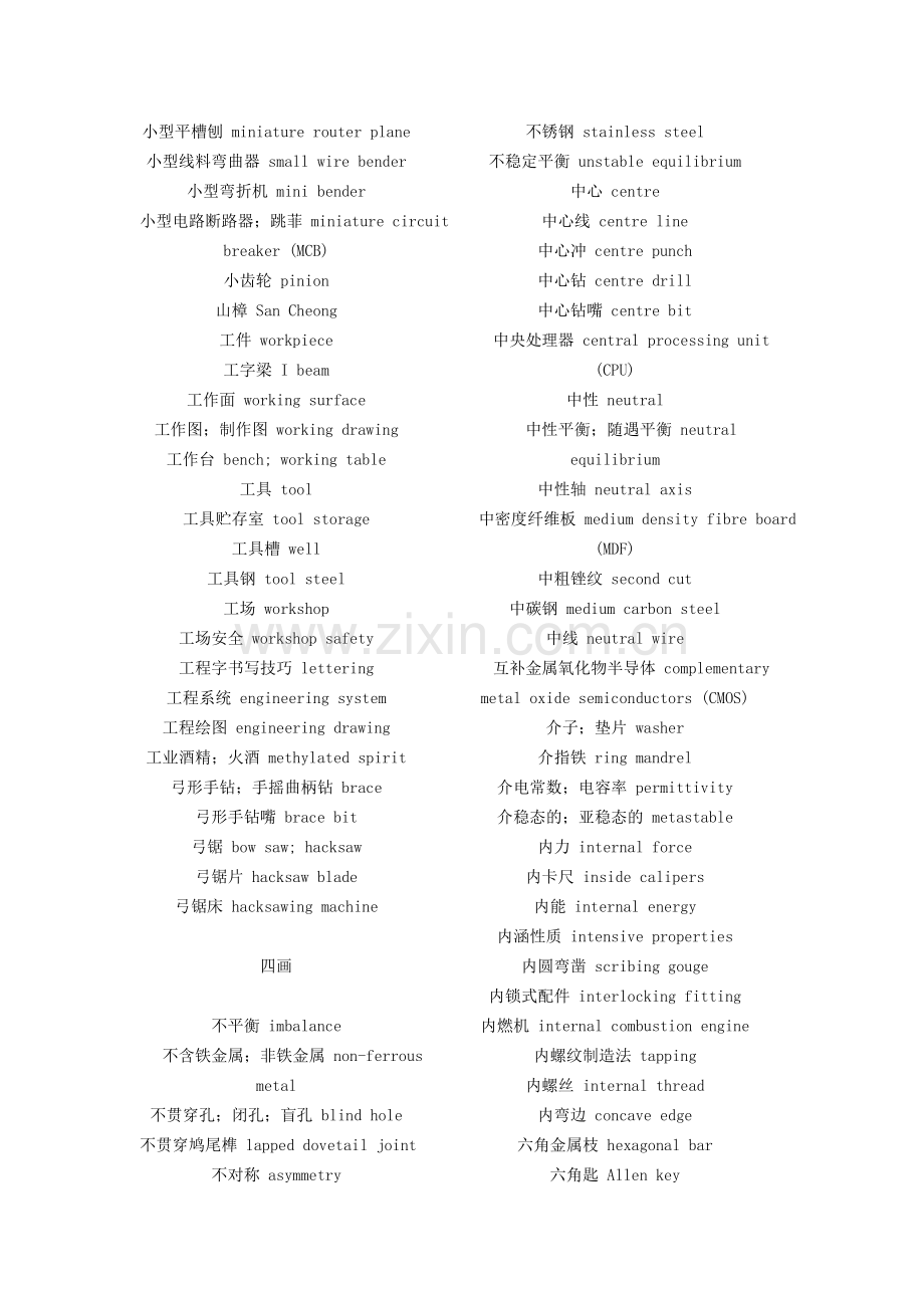 机械类常用英语词汇大全.doc_第2页