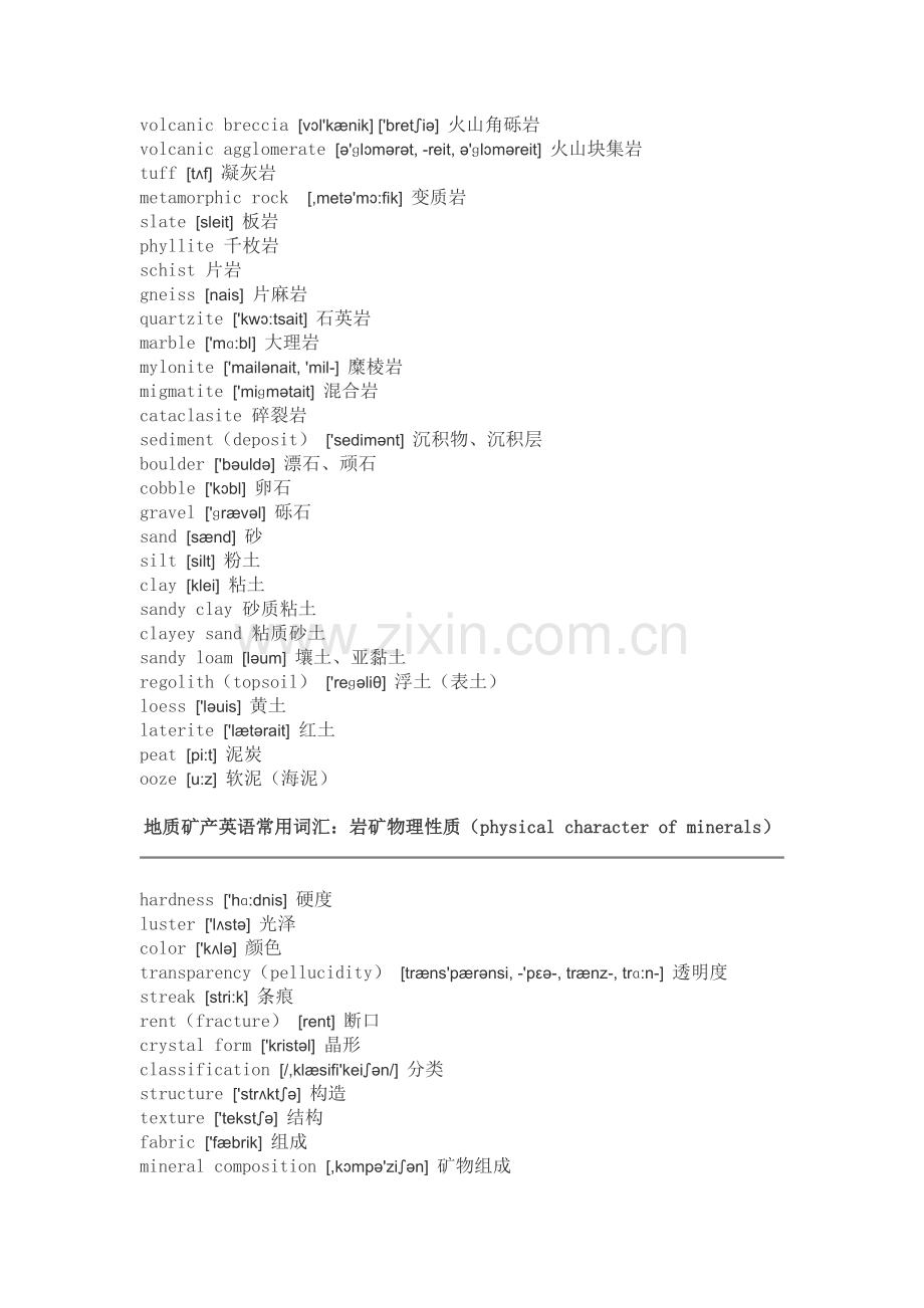 最常用地质矿产专业英语词汇[1].docx_第2页