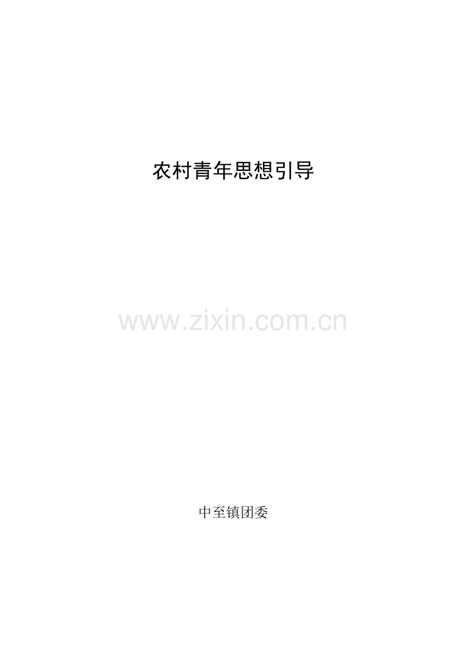 镇农村青年思想引导手册.doc_第1页