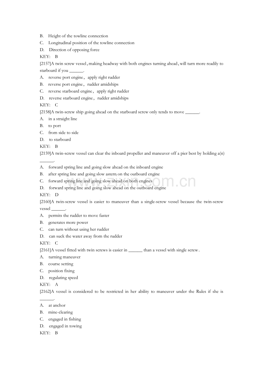 航海英语题库-船舶操纵.docx_第2页