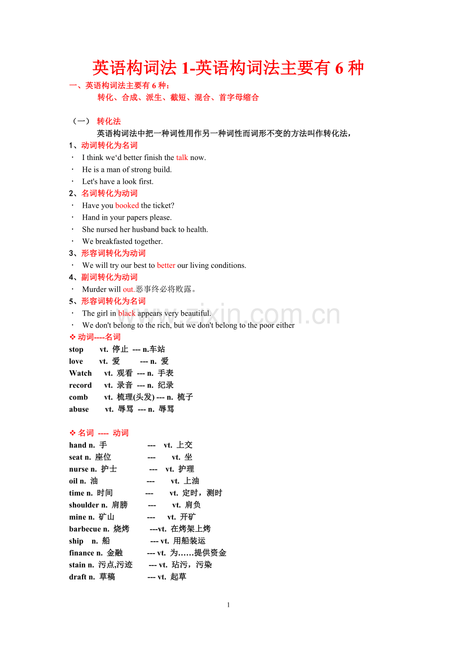 英语构词法1-英语构词法主要有6种.doc_第1页
