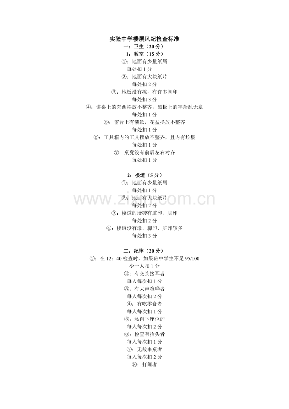 风纪检查标准表.doc_第1页