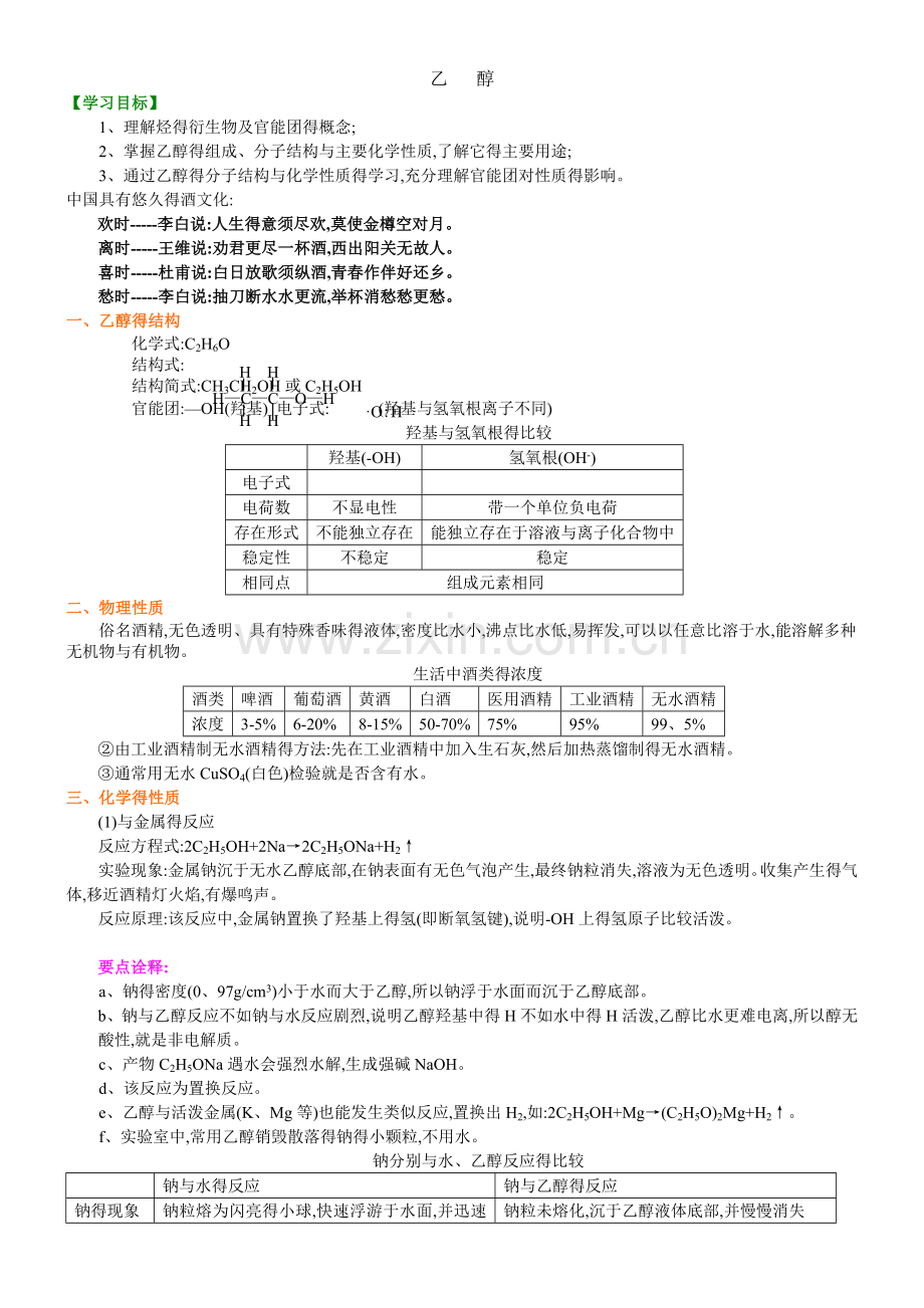 乙醇知识点全.doc_第1页