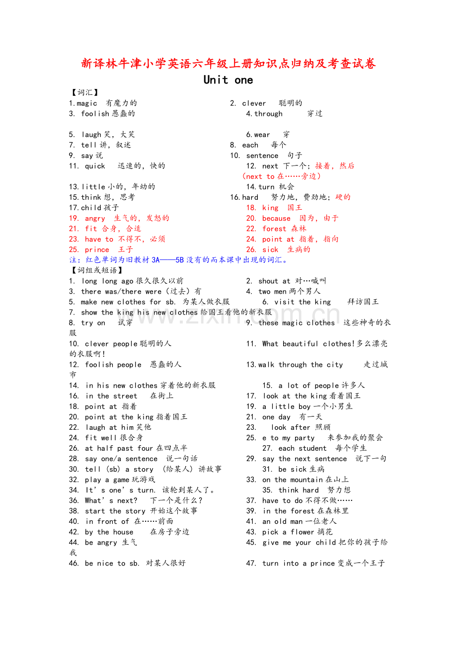 2017新译林小学英语六年级上册复习资料汇总.doc_第1页