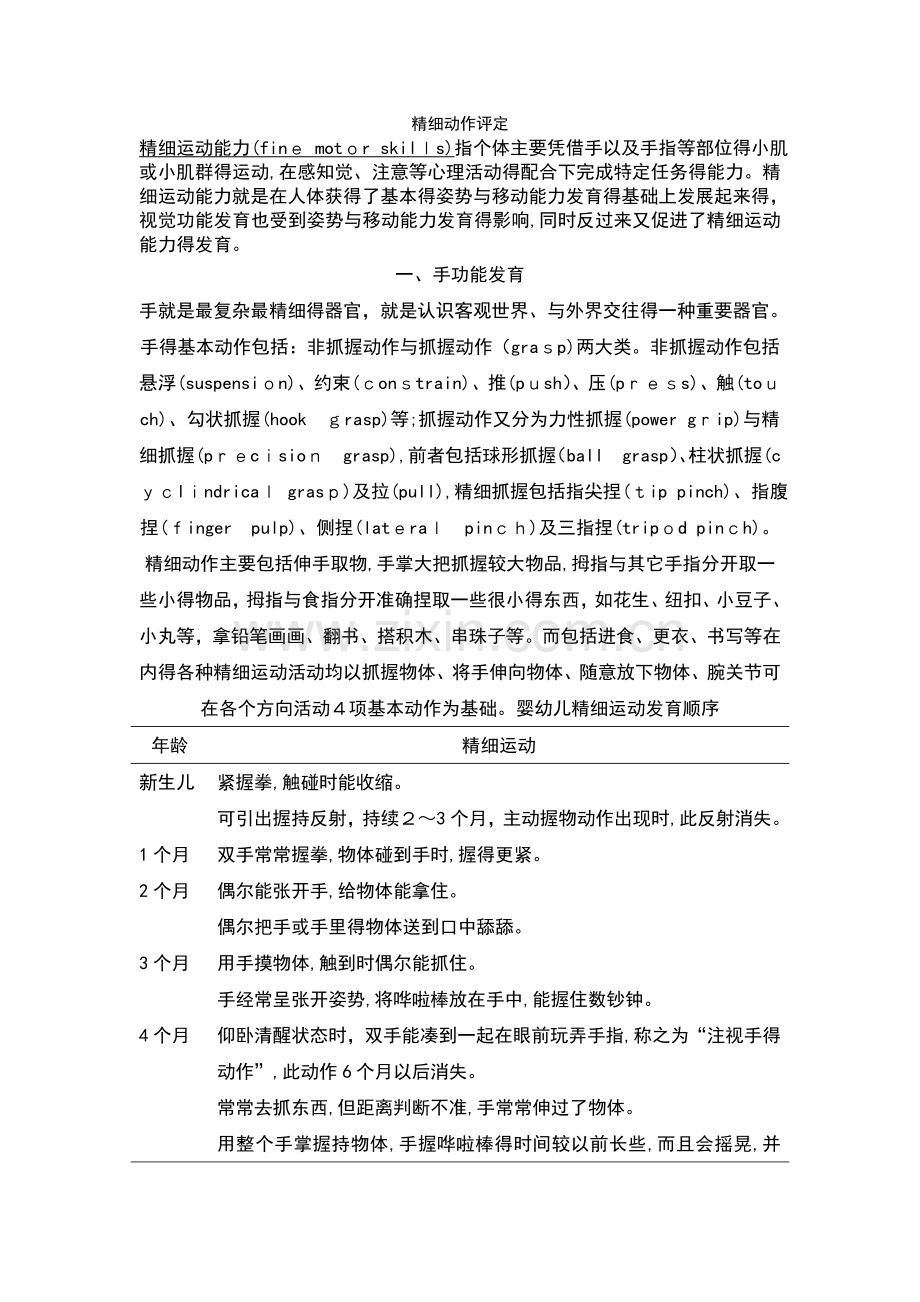 婴幼儿精细动作评定.doc_第1页