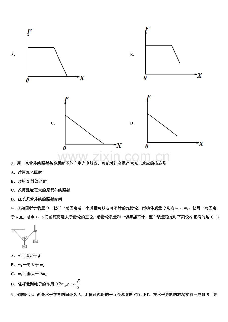 广东省廉江市实验学校2025年物理高三第一学期期末达标检测模拟试题.doc_第2页