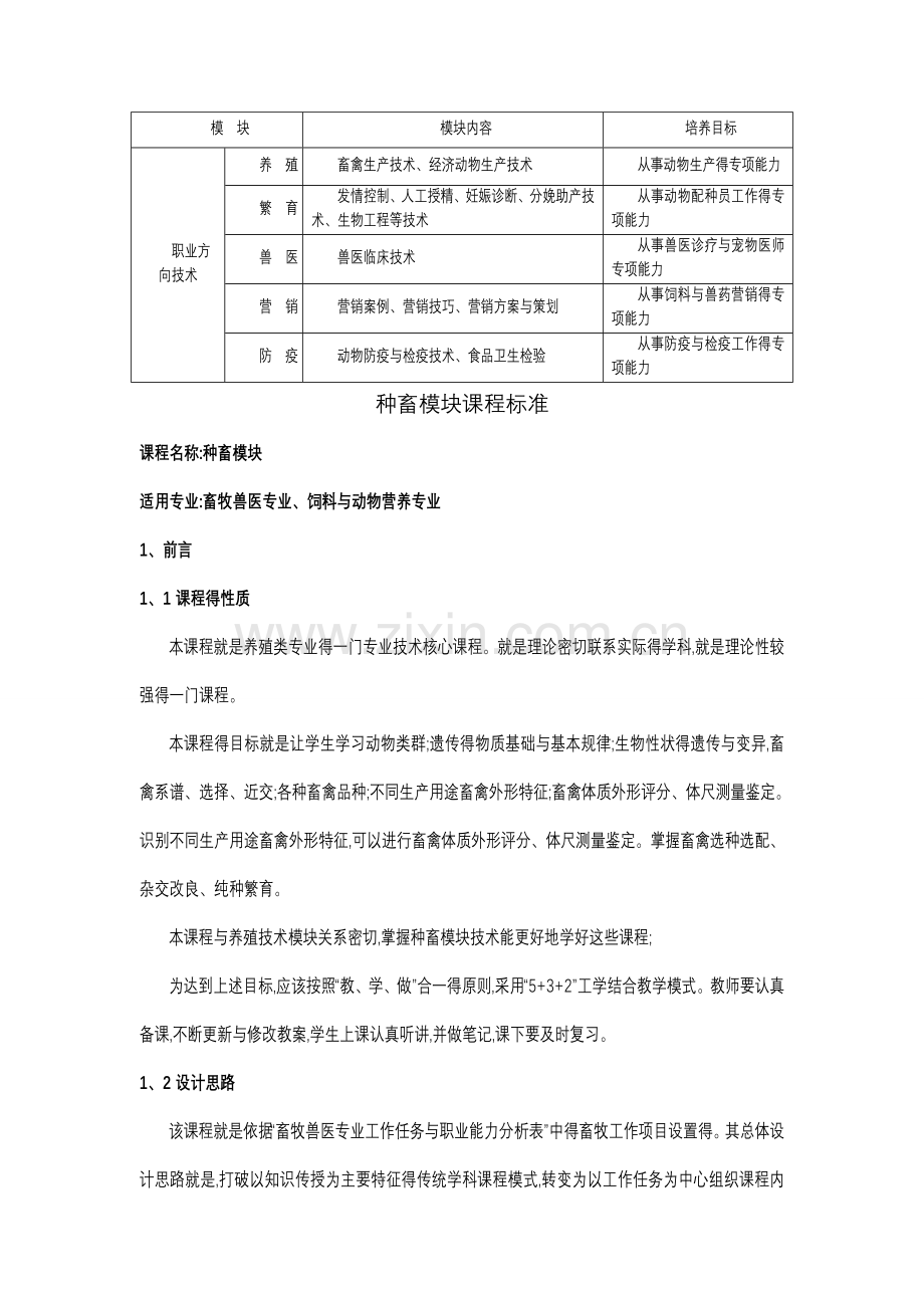 畜牧兽医专业核心课程的课程标准.doc_第2页