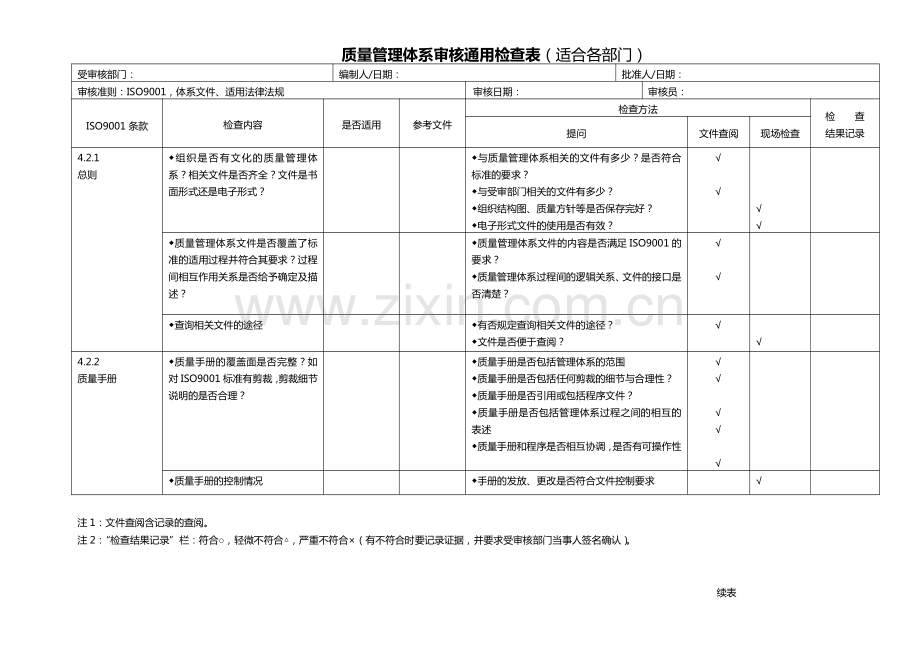 内审检查表全套.pdf_第1页