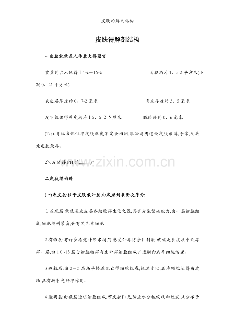 皮肤的解剖结构.docx_第1页