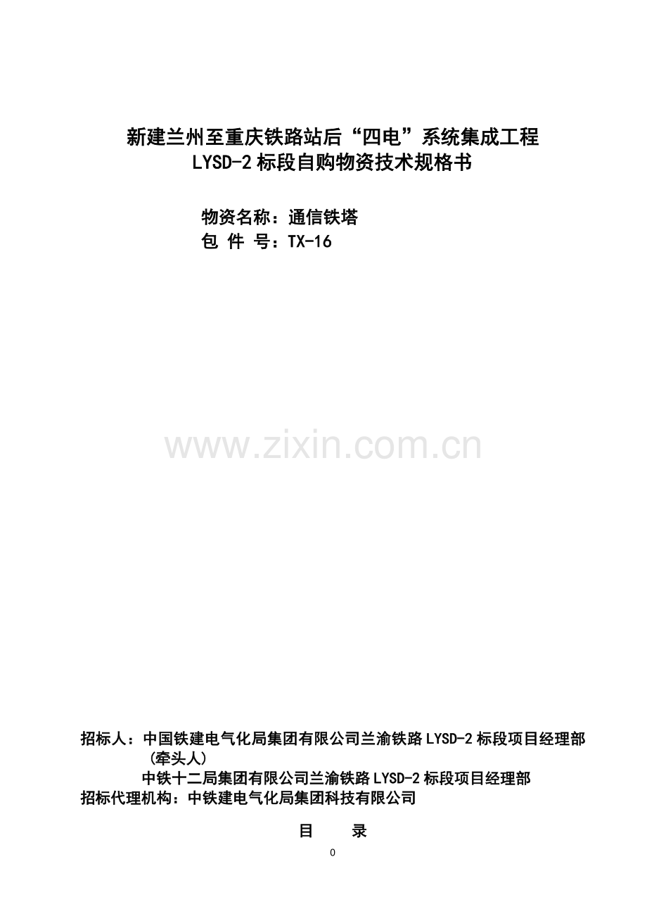 TX-16-铁塔技术规格书.doc_第1页