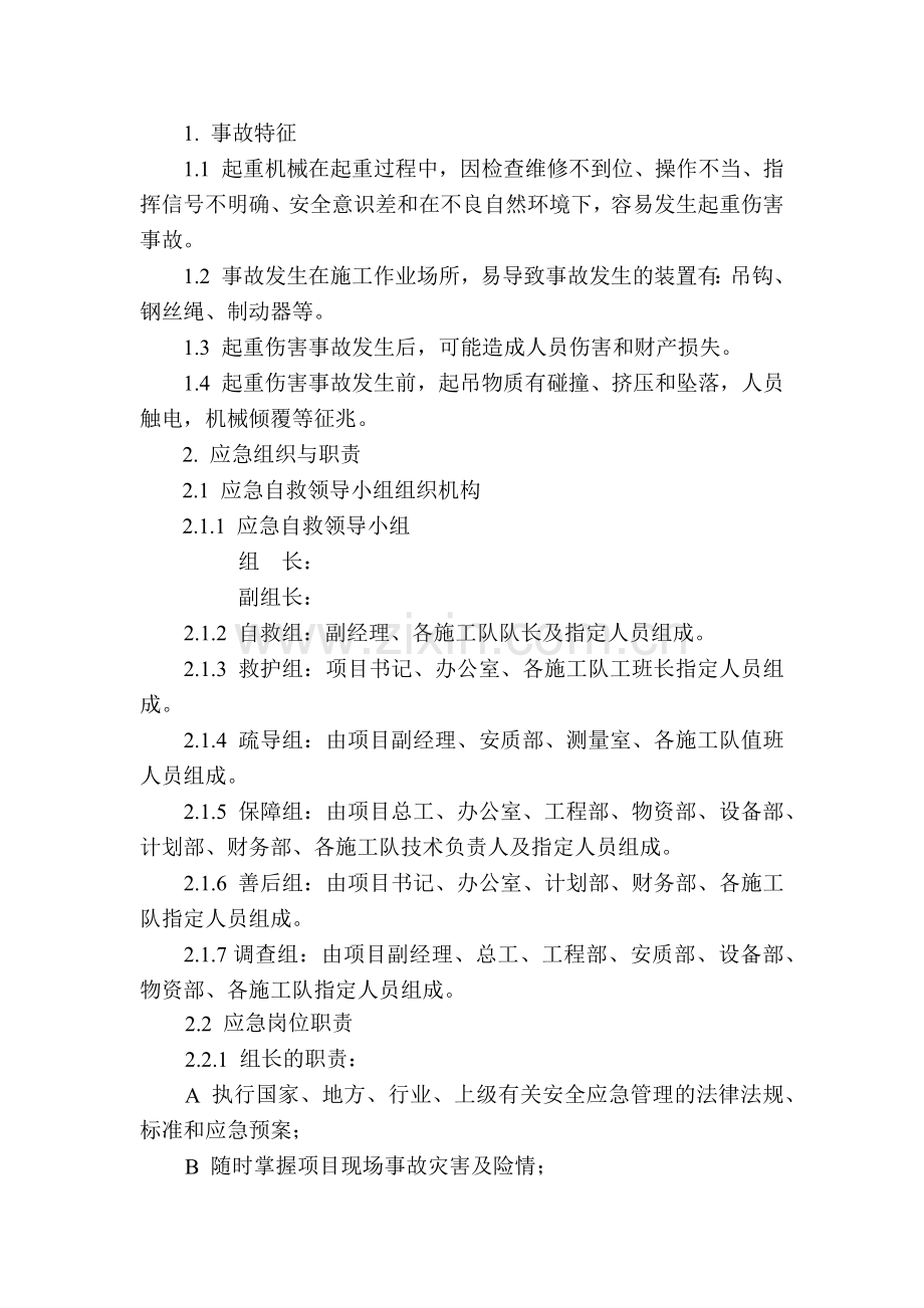 某公司起重伤害现场处置方案.docx_第1页