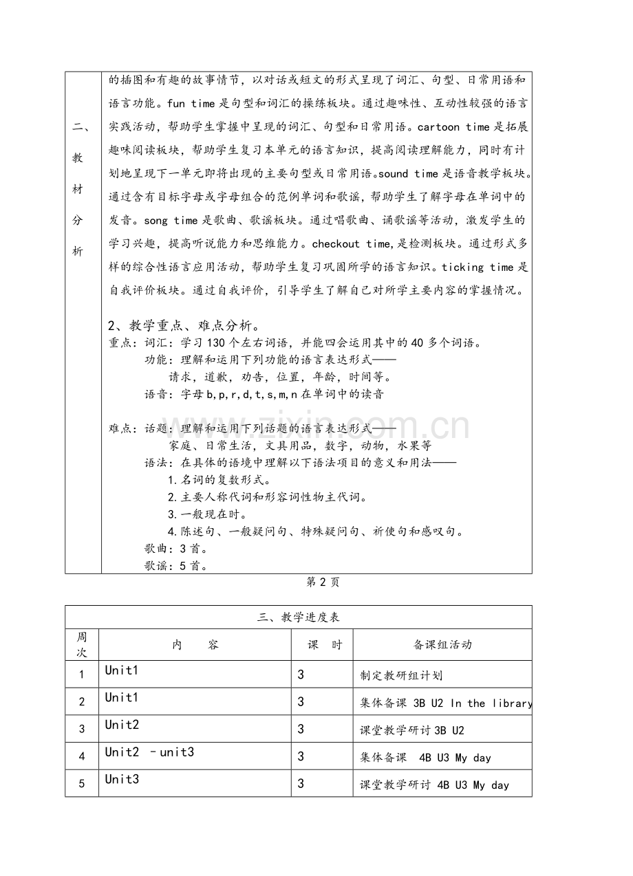 苏教版-三年级英语下册教学计划.doc_第2页