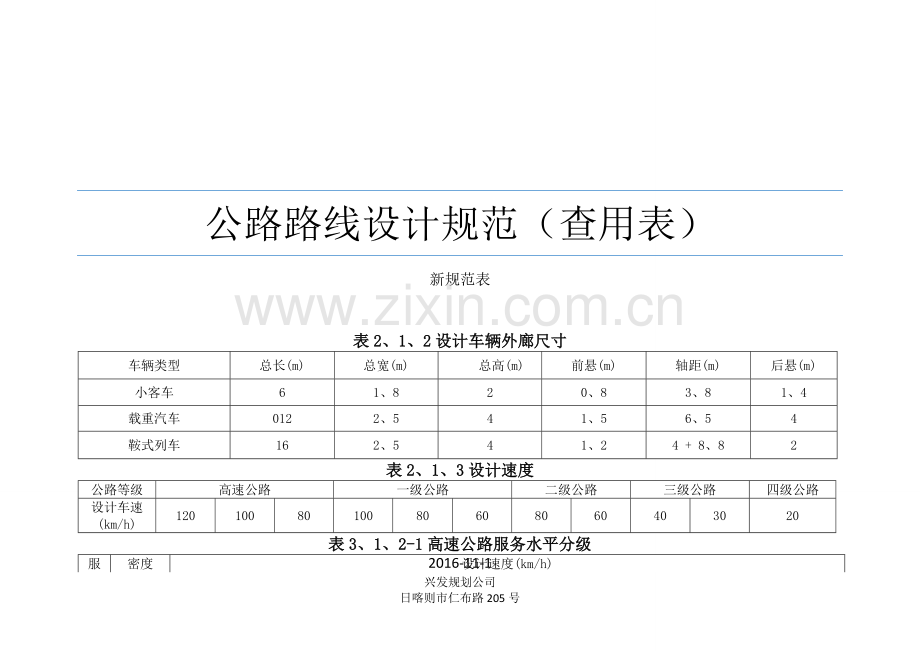 公路路线设计用表.doc_第1页