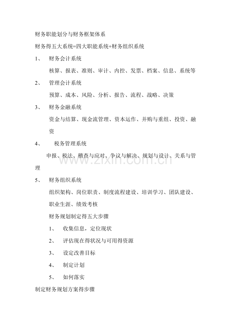 财务职能划分与财务框架体系.doc_第1页