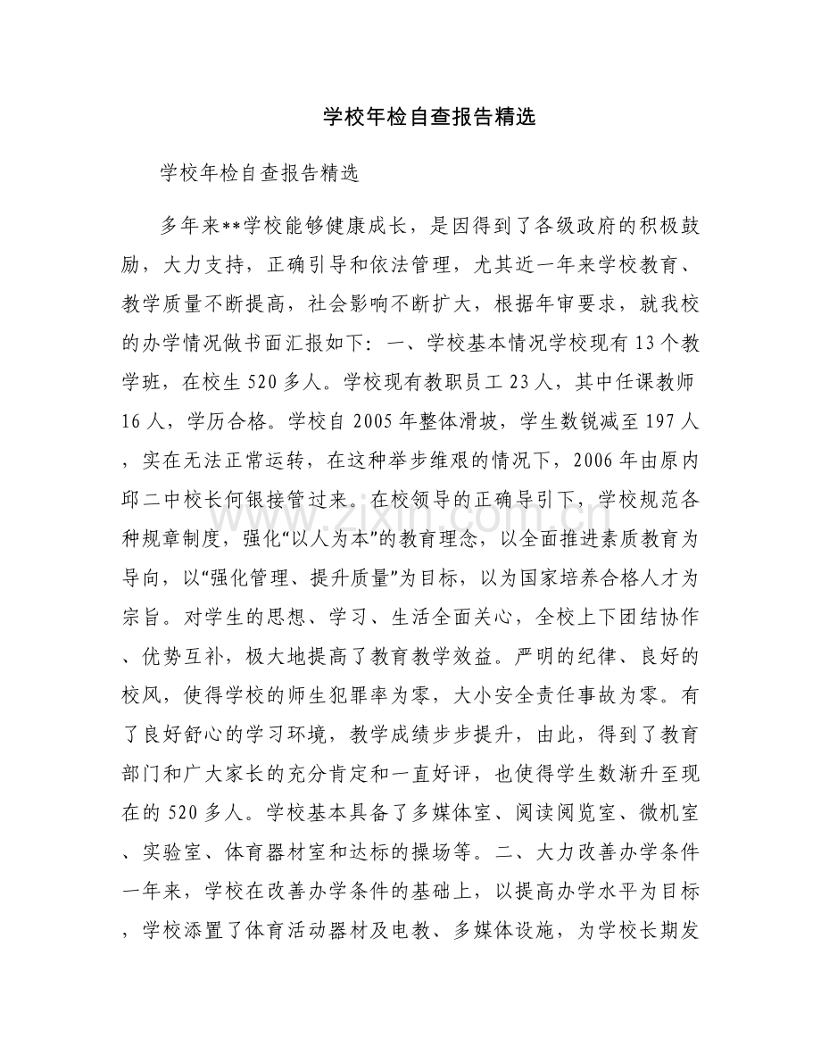 学校年检自查报告.docx_第1页